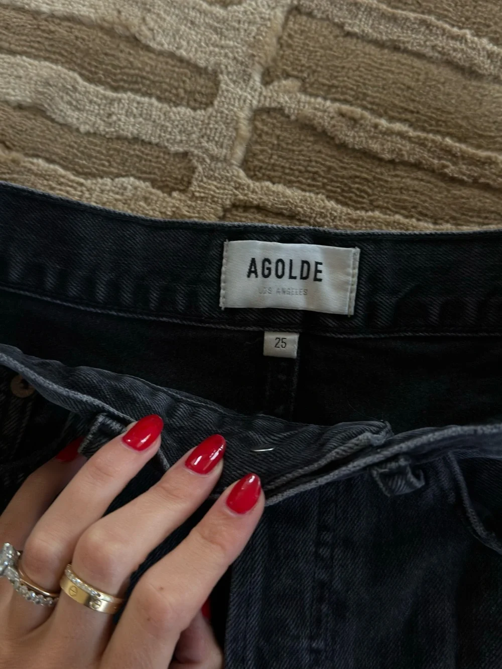AGOLDE Black Denim Cutoff Shorts Size 25